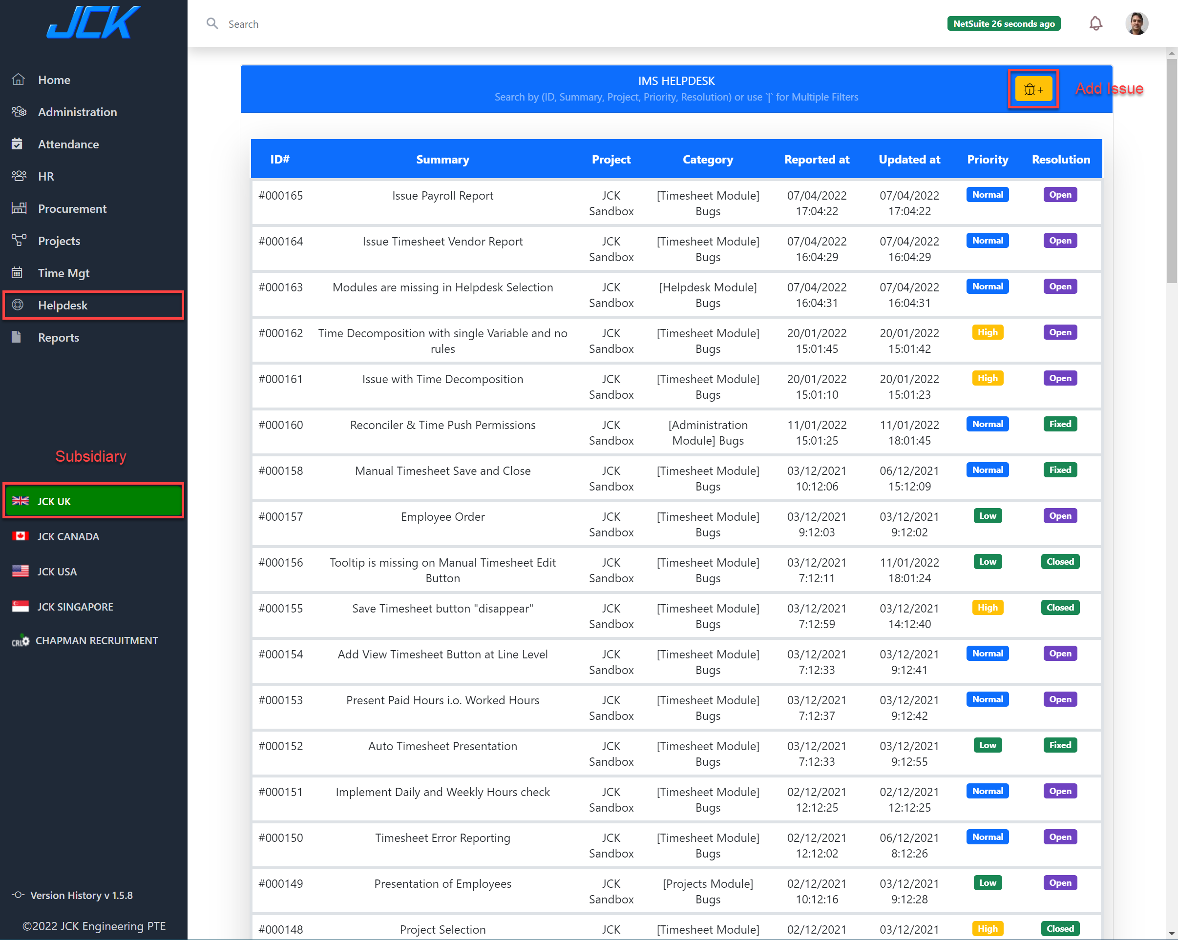 Helpdesk List