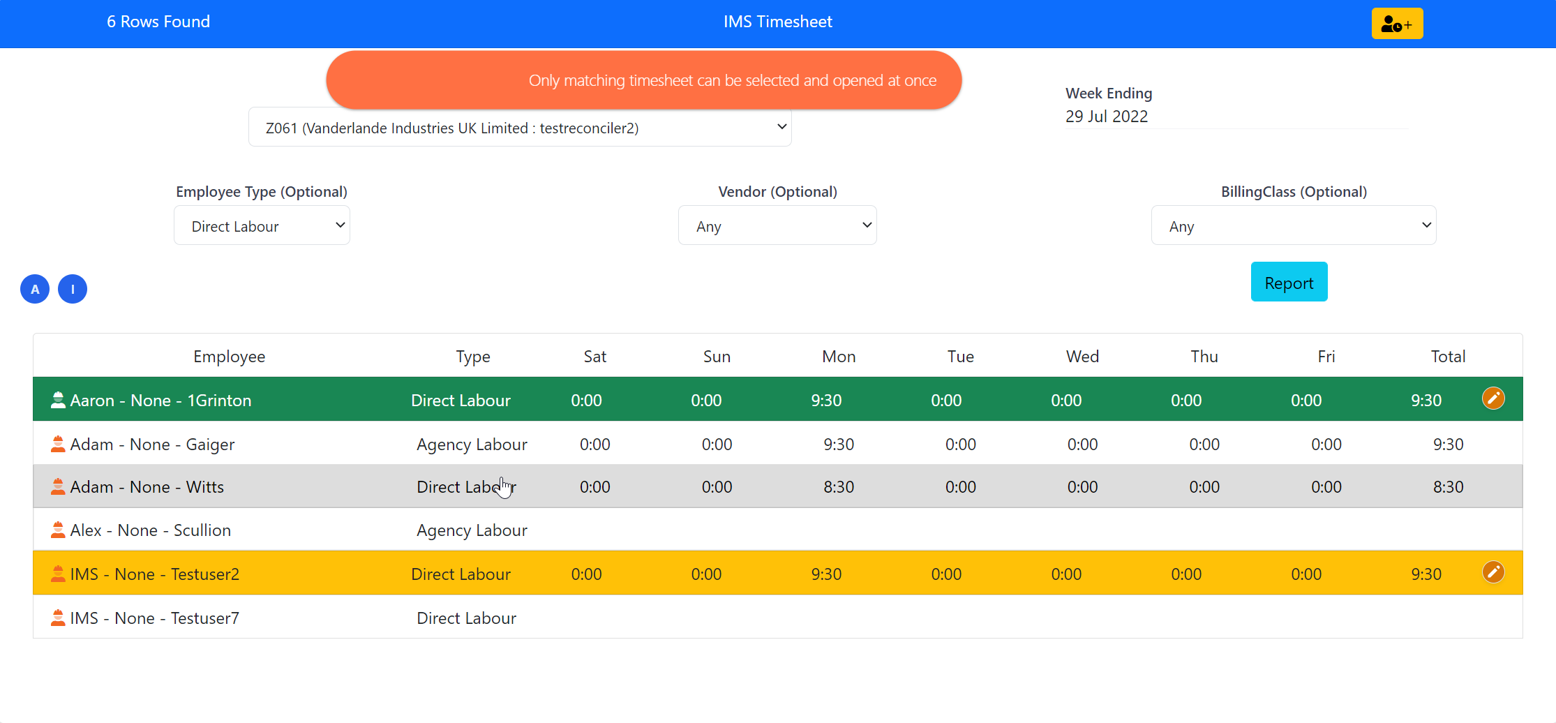 Timesheet Error