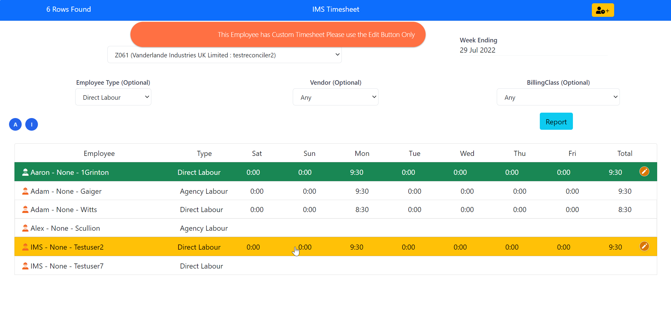 Timesheet Error